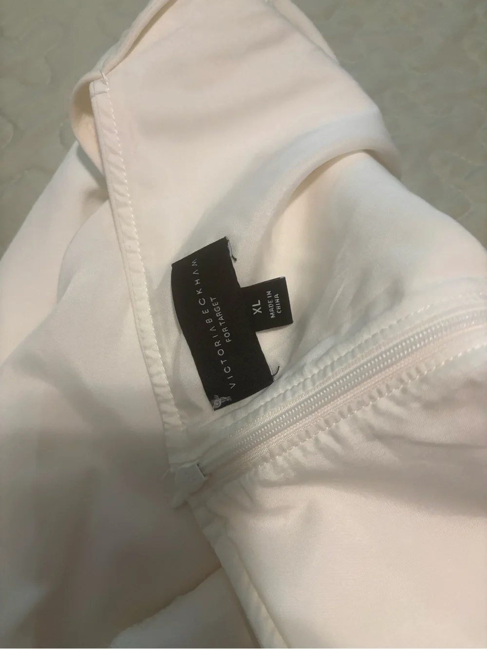 NWT Victoria Beckham Girls XL Cream Drop-Waist Dress Three-Quarter Sleeves